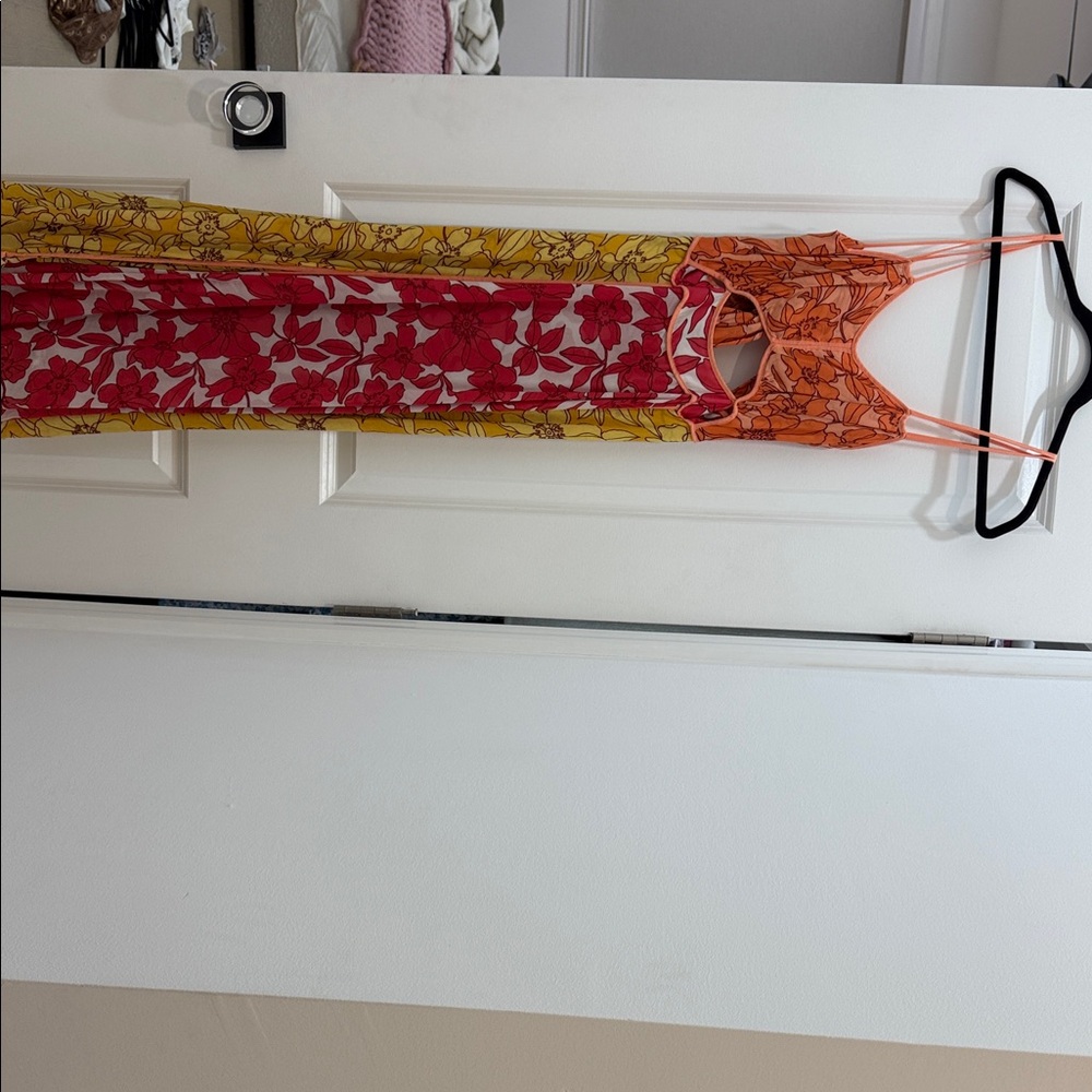 Reiss Red and Yellow Floral Dress